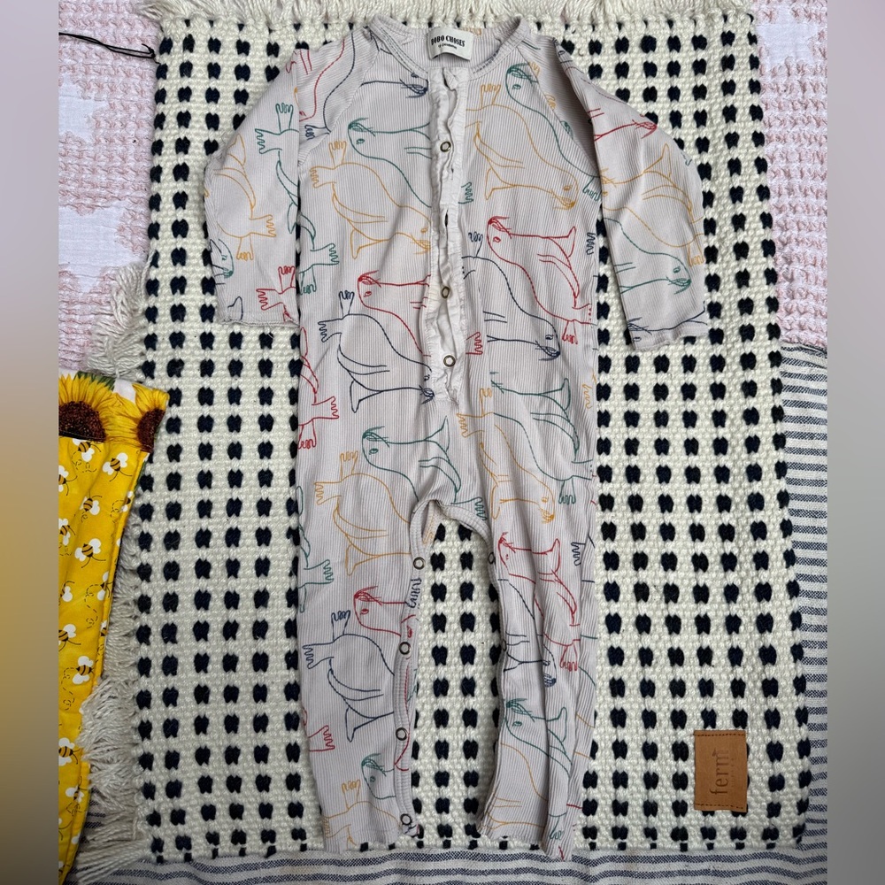 Bobo Choses Light Gray Footies One Piece Durable Design